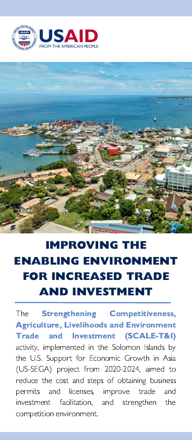 Improving The Enabling Environment In The Solomon Islands For Increased 